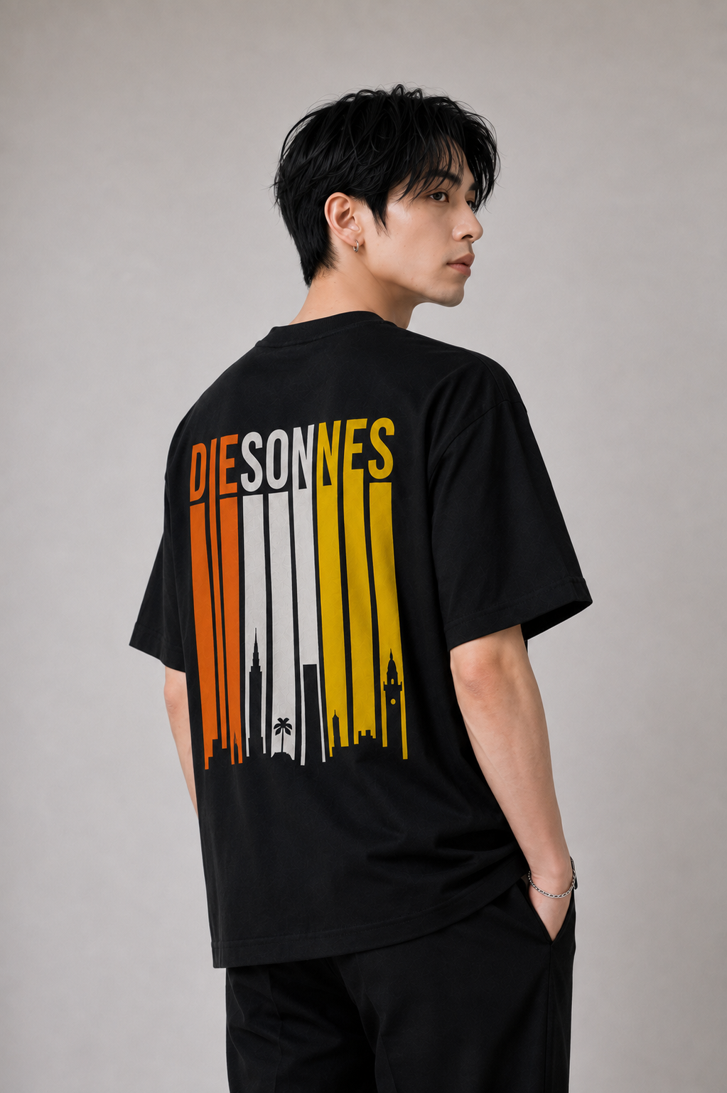 Color Bars Tee BLACK