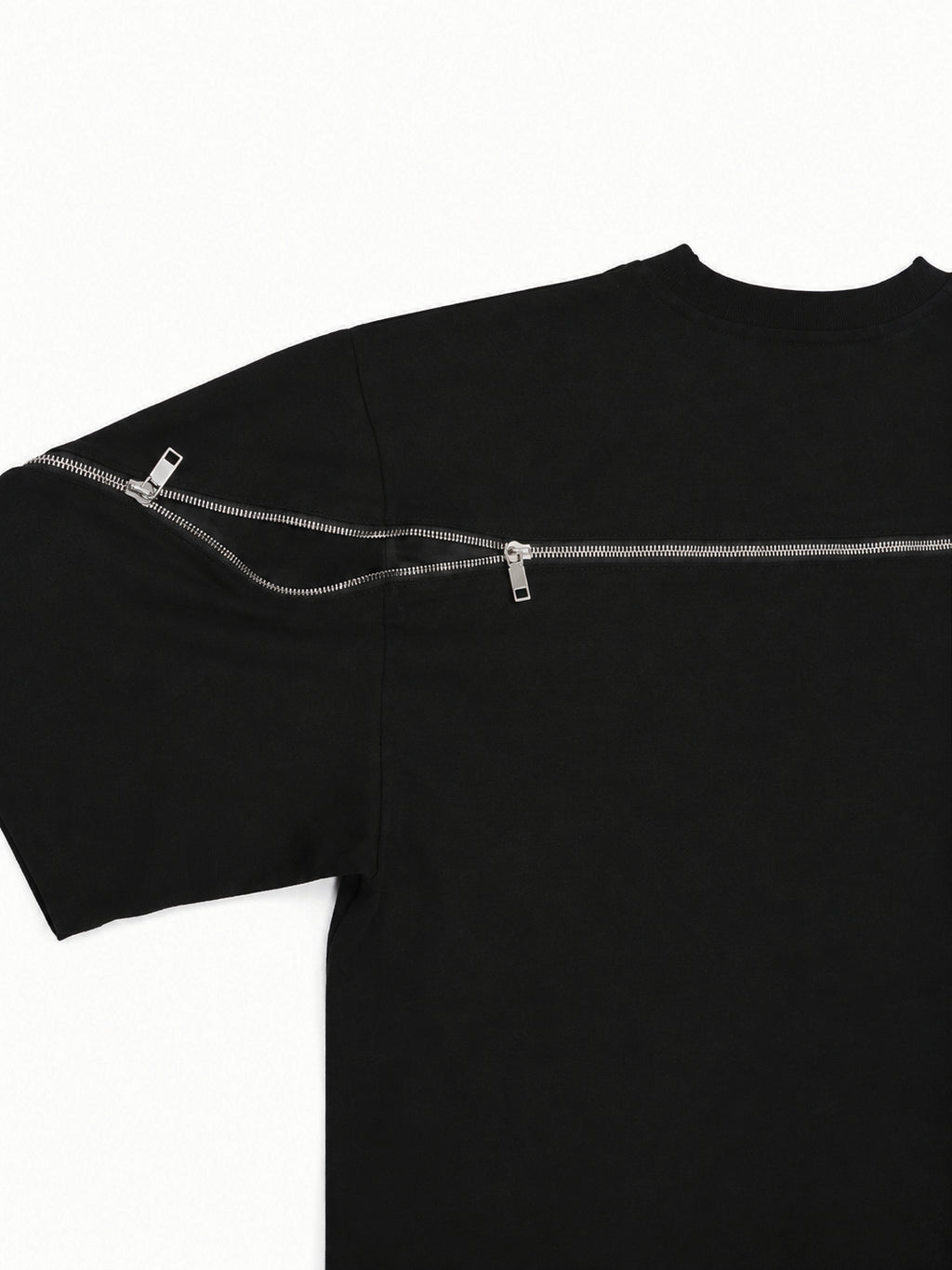 Contour Zip Tee BLACK [UNISEX]