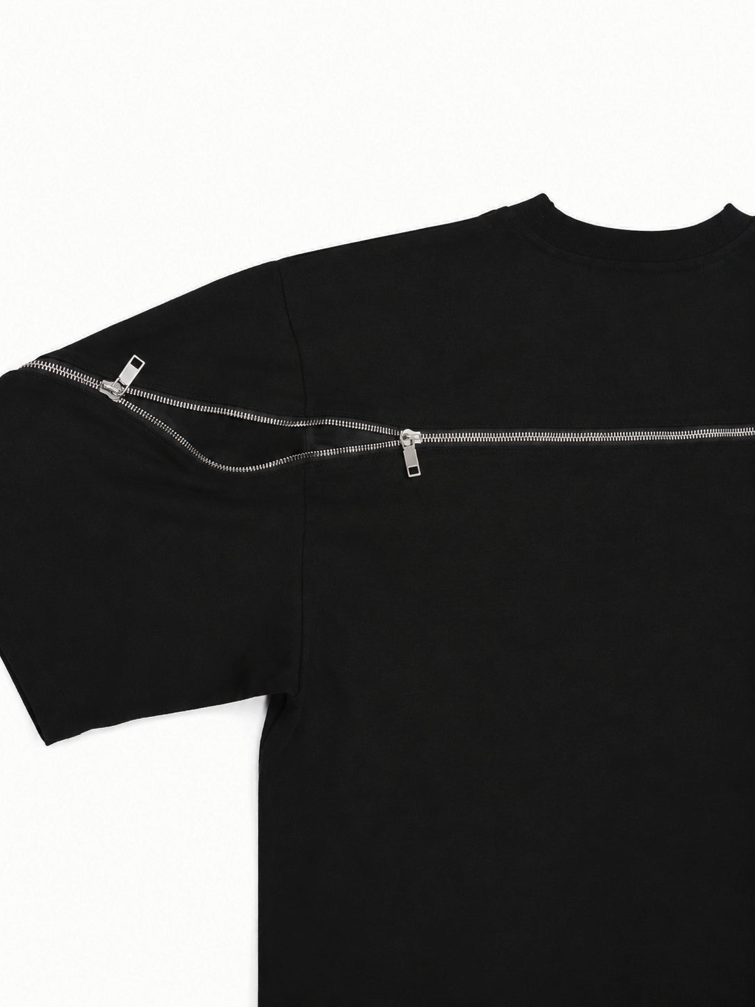 Contour Zip Tee BLACK [UNISEX]