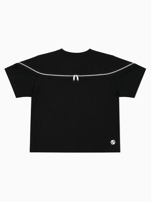 Contour Zip Tee BLACK [LADIES]