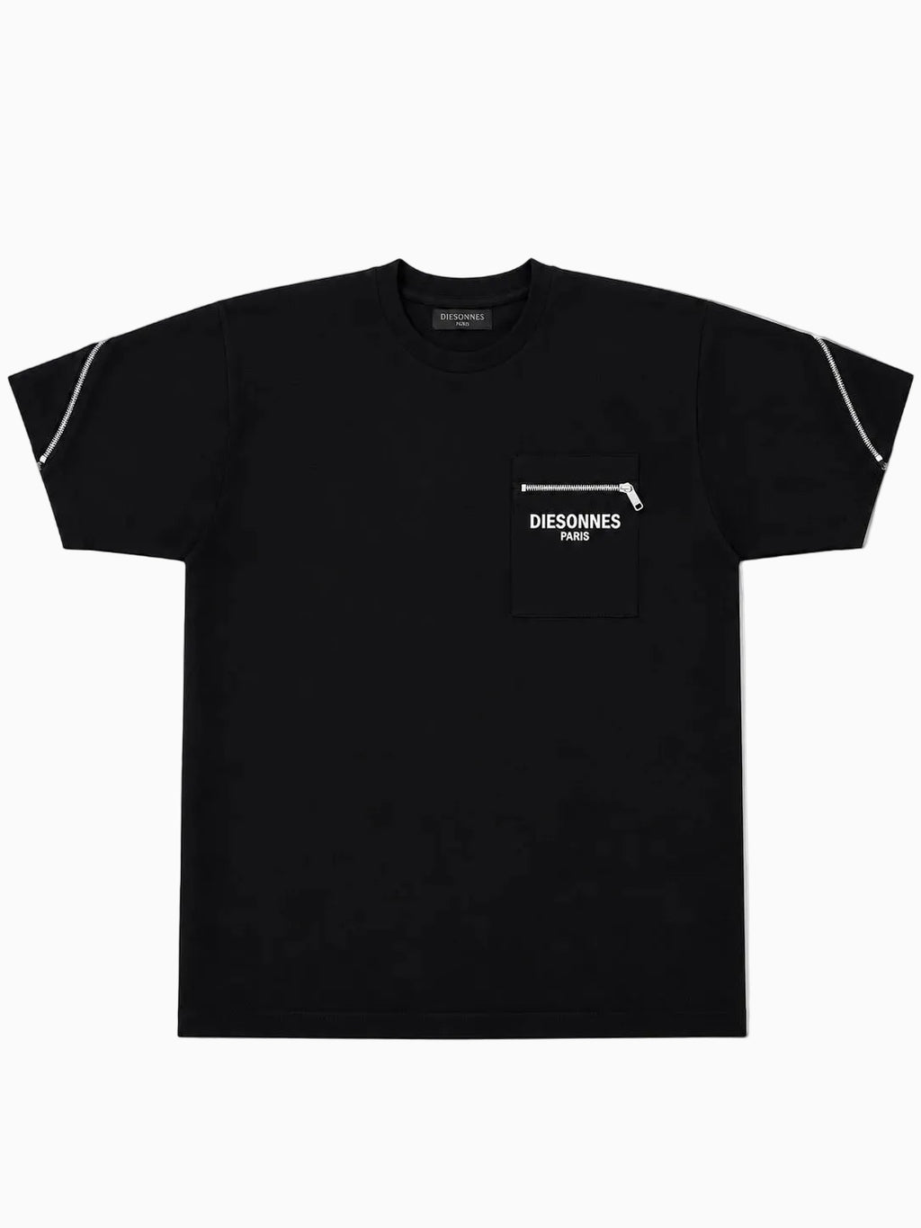 Contour Zip Tee BLACK [UNISEX]
