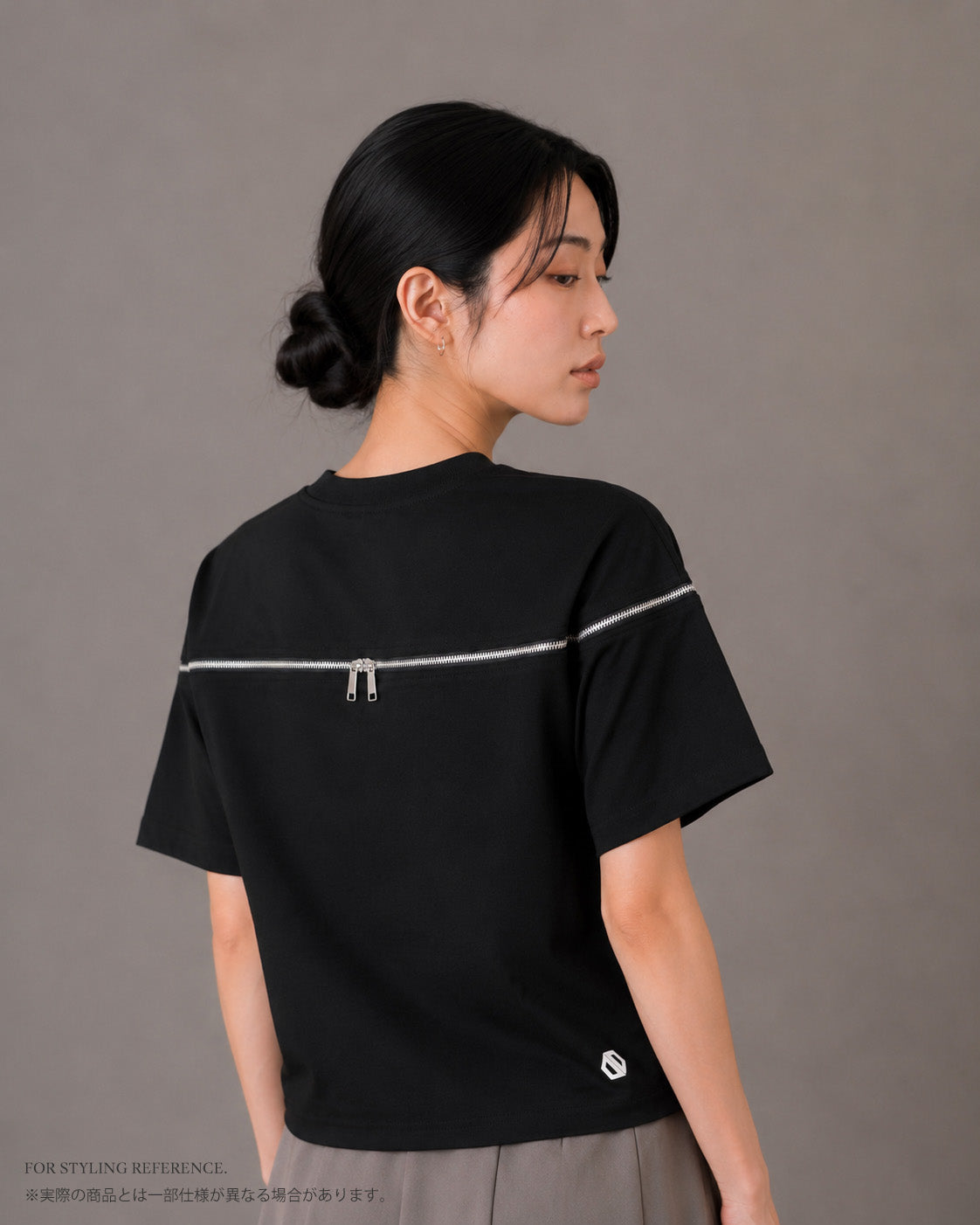 Contour Zip Tee BLACK [LADIES]
