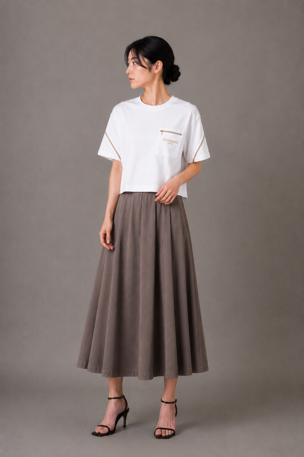Contour Zip Tee WHITE [WOMEN'S]