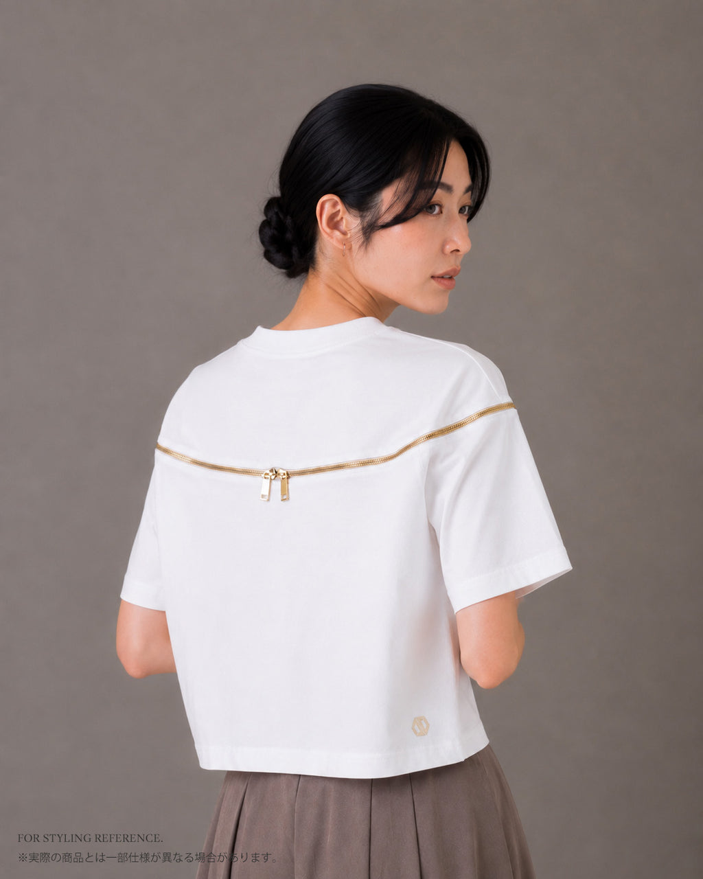 Contour Zip Tee WHITE [WOMEN'S]