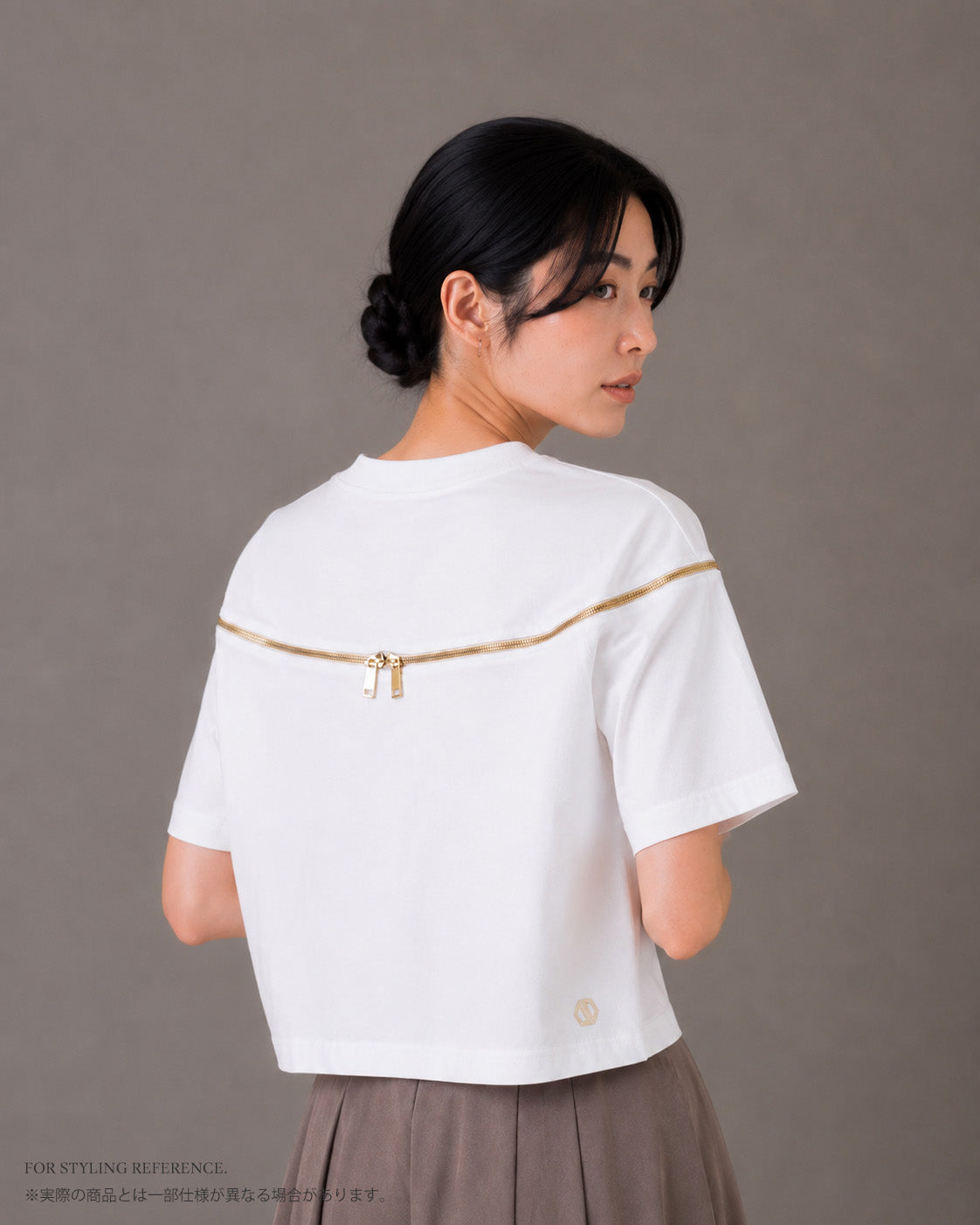 Contour Zip Tee WHITE [WOMEN'S]