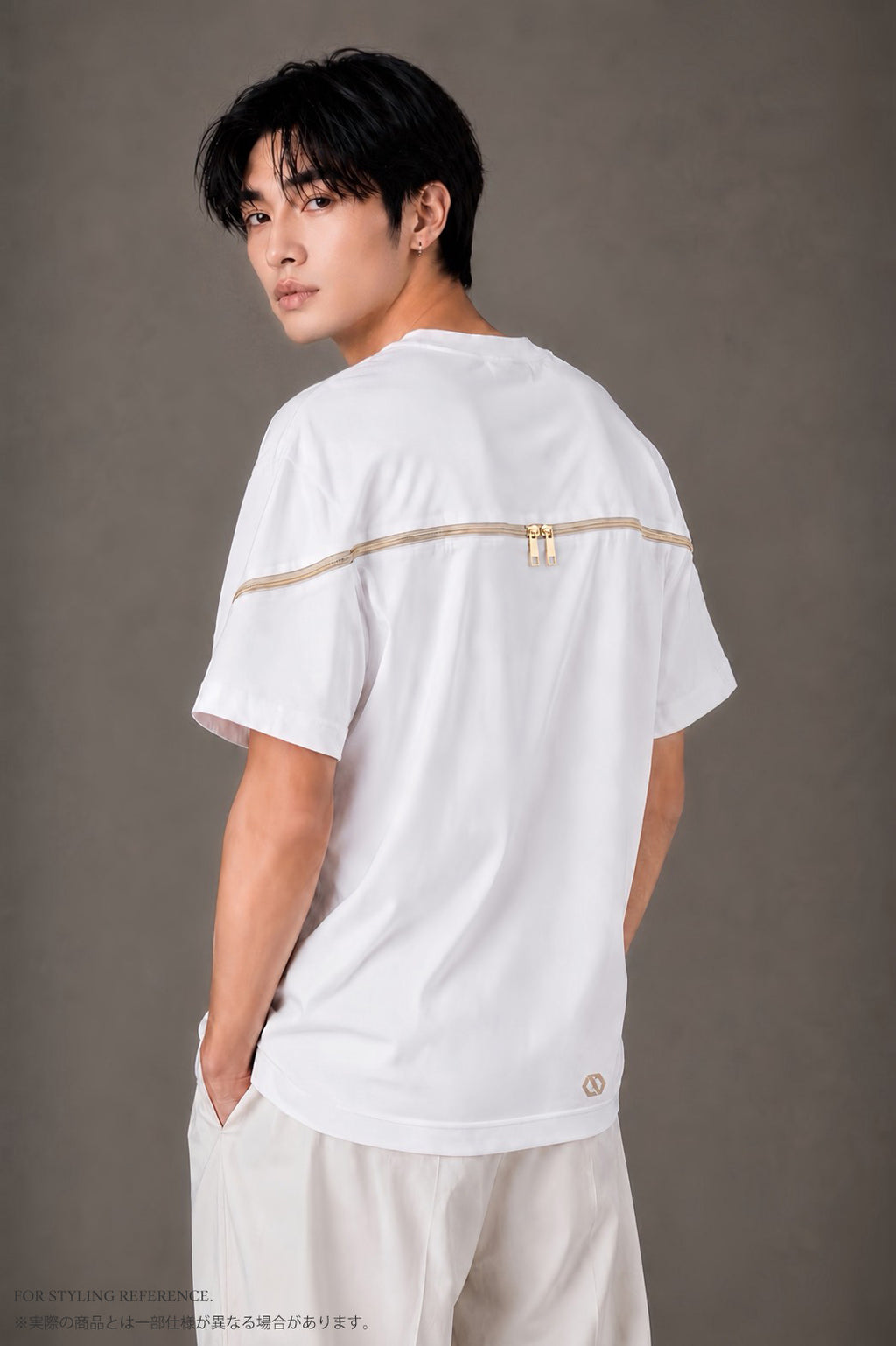 Contour Zip Tee WHITE [UNISEX]