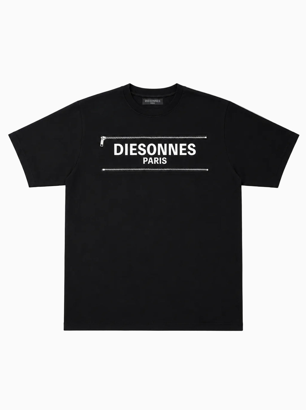 Parallel Zip Tee BLACK [UNISEX]
