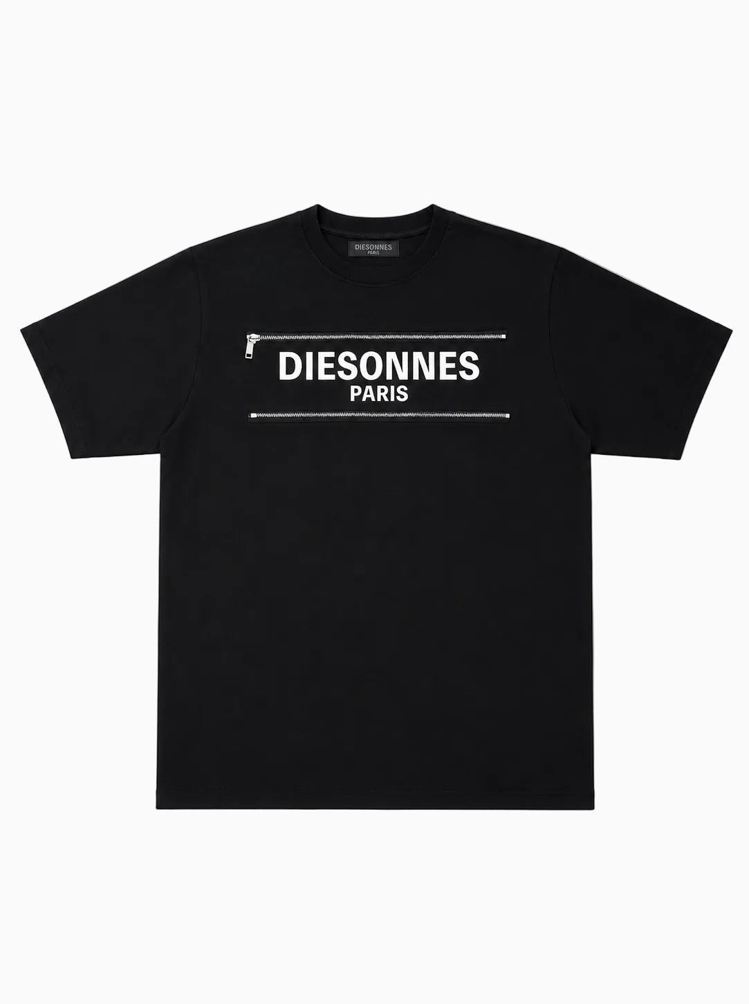 Parallel Zip Tee BLACK [UNISEX]