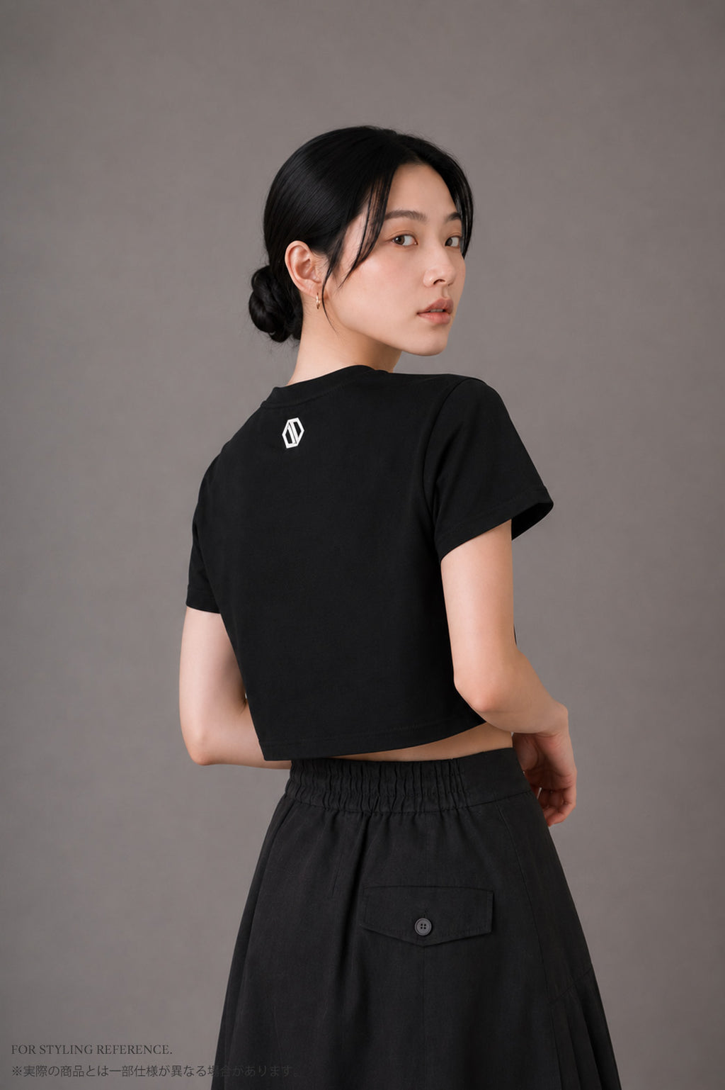 Parallel Zip Tee BLACK [LADIES]