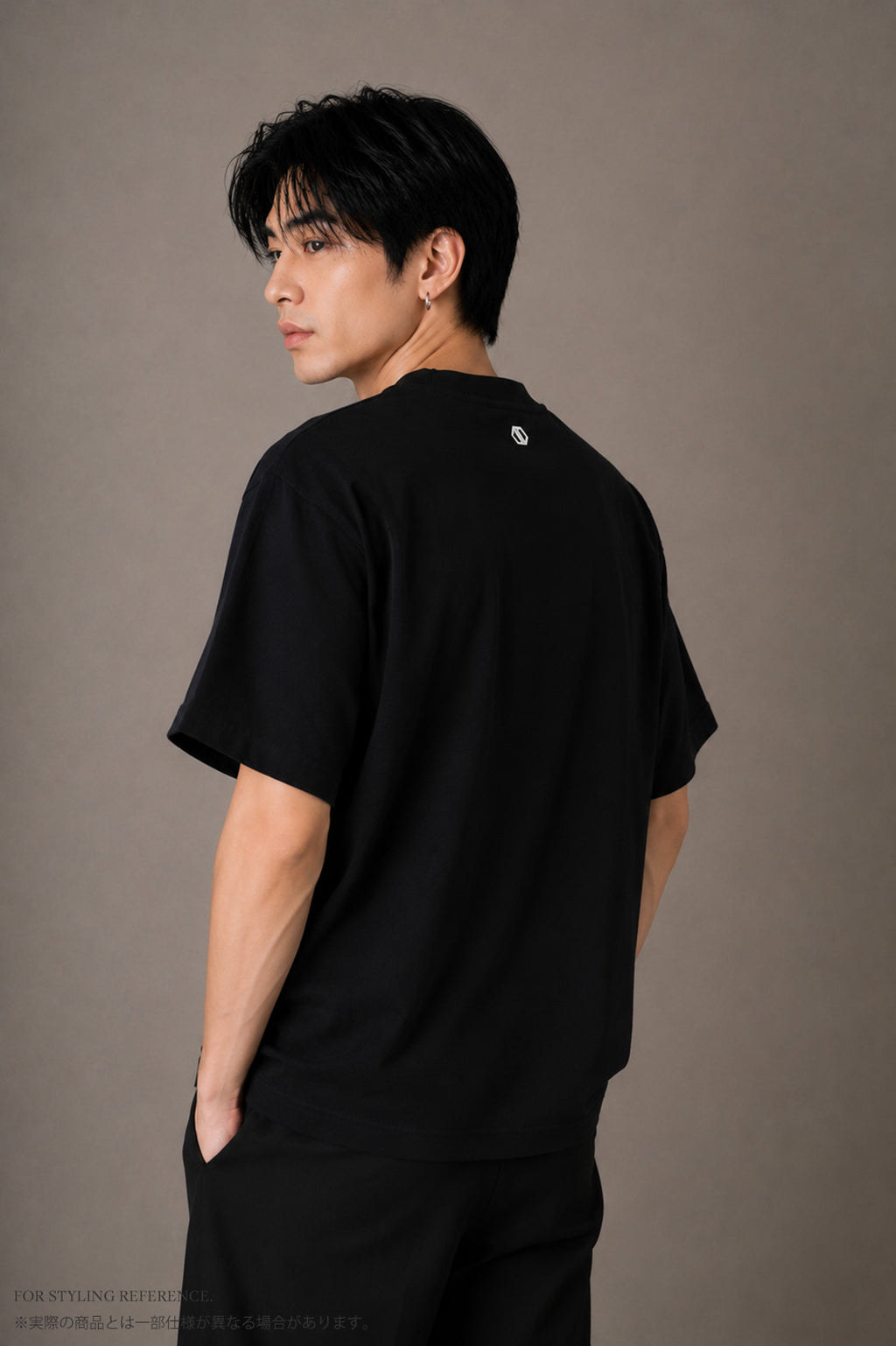 Parallel Zip Tee BLACK [UNISEX]