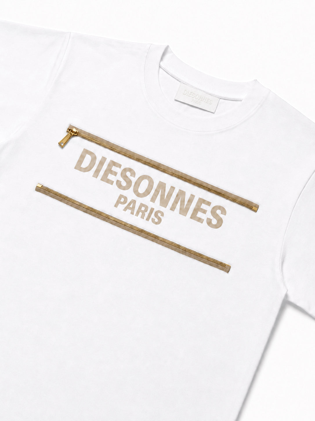 Parallel Zip Tee WHITE [UNISEX]