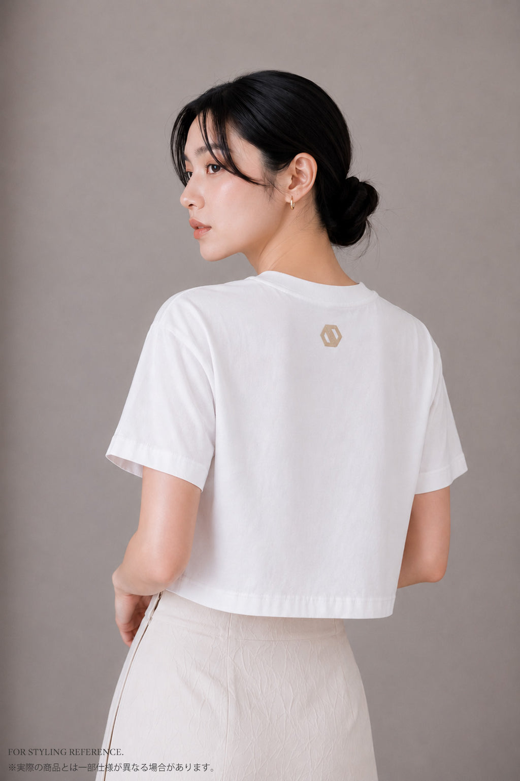 Parallel Zip Tee WHITE [LADIES]