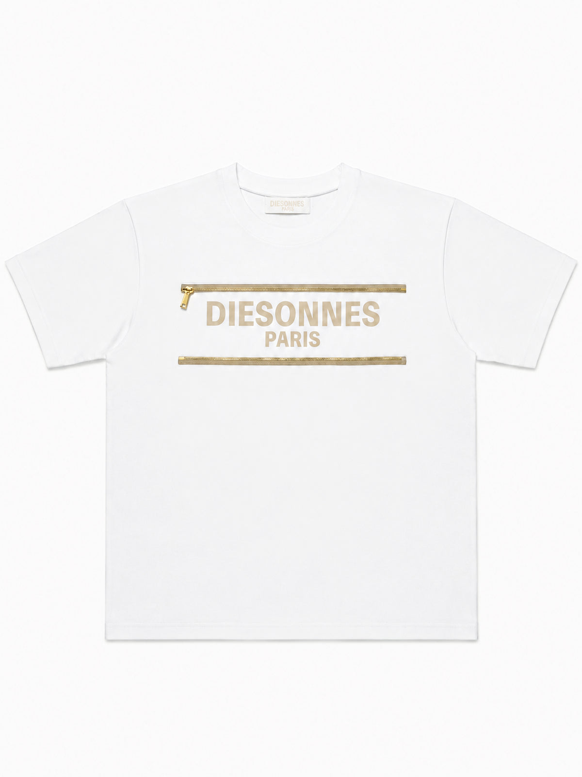 Parallel Zip Tee WHITE [UNISEX]