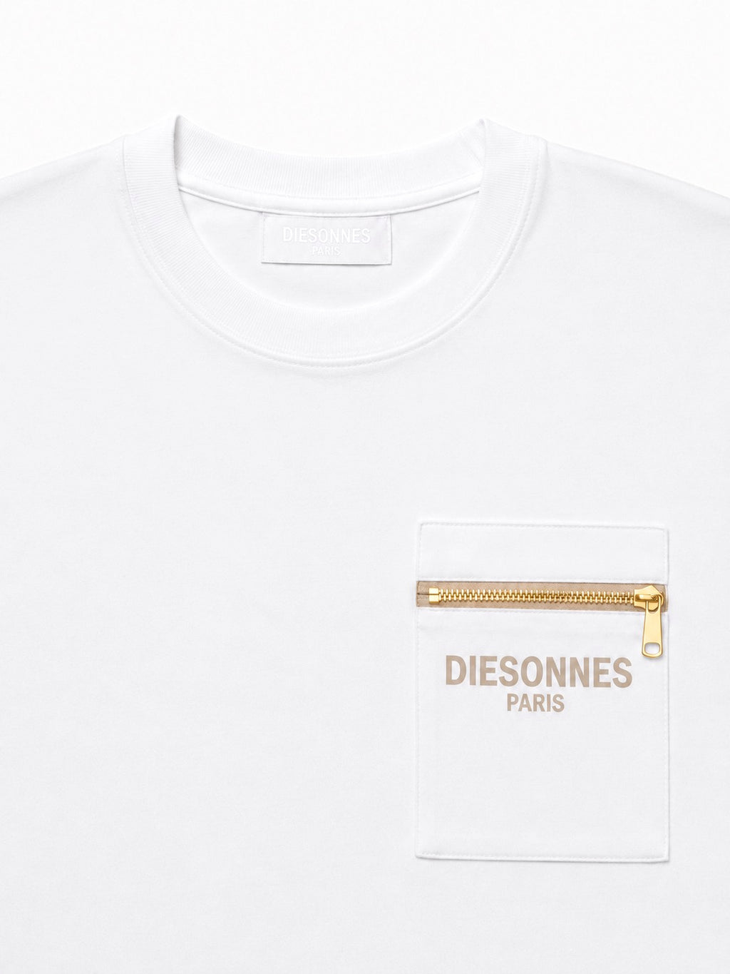 Contour Zip Tee WHITE [UNISEX]