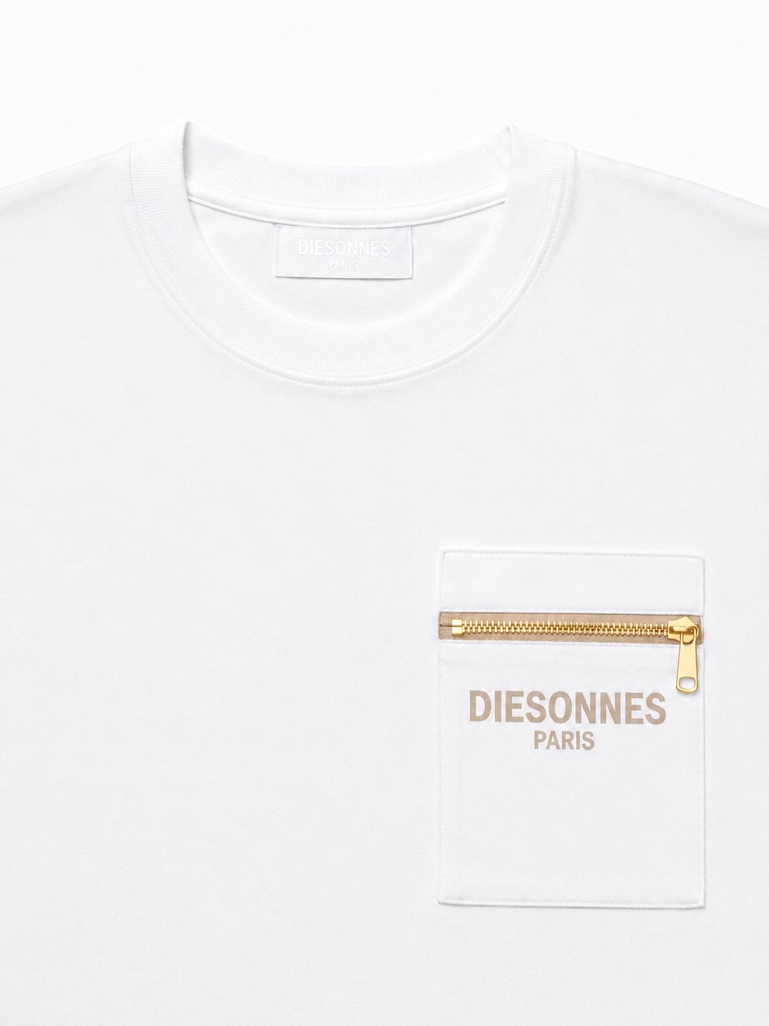 Contour Zip Tee WHITE [UNISEX]