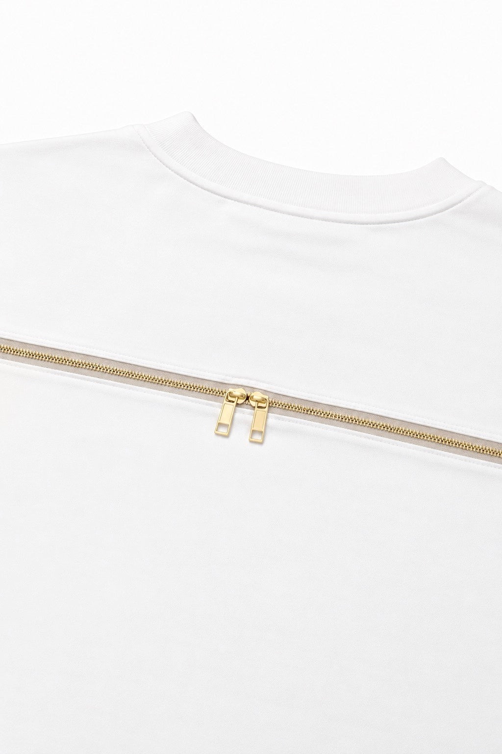 Contour Zip Tee WHITE [UNISEX]